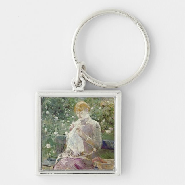Pasie sewing in Bougival's Garden, 1881 Keychain (Front)