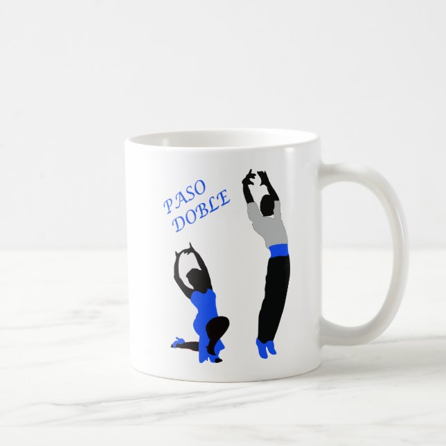 Paso Doble Dancers Blue Coffee Mug (Right)
