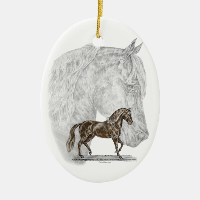 Paso Fino Horse Art Ceramic Ornament (Front)
