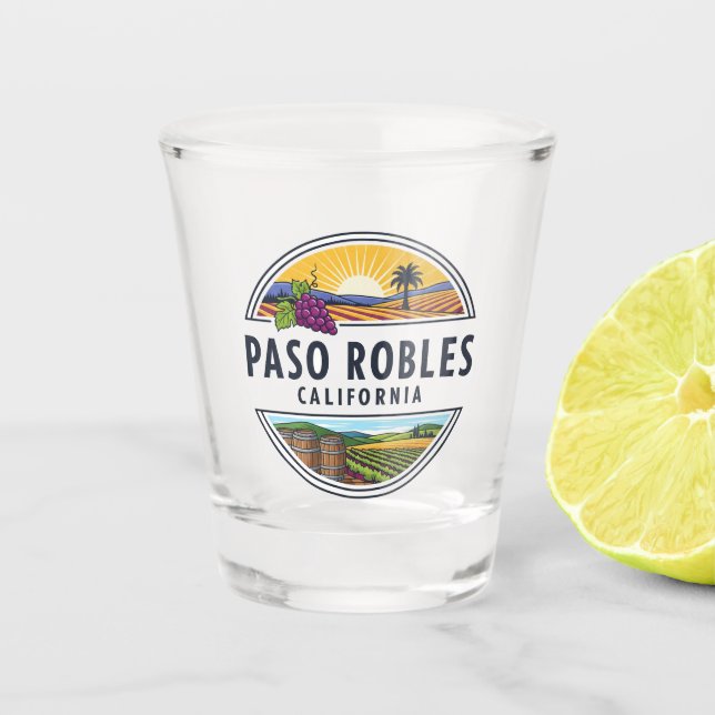 Paso Robles California Central Coast Shot Glass (Front)