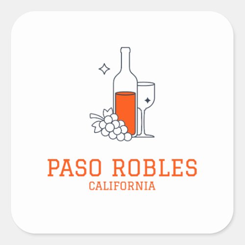 Paso Robles _ California Square Sticker