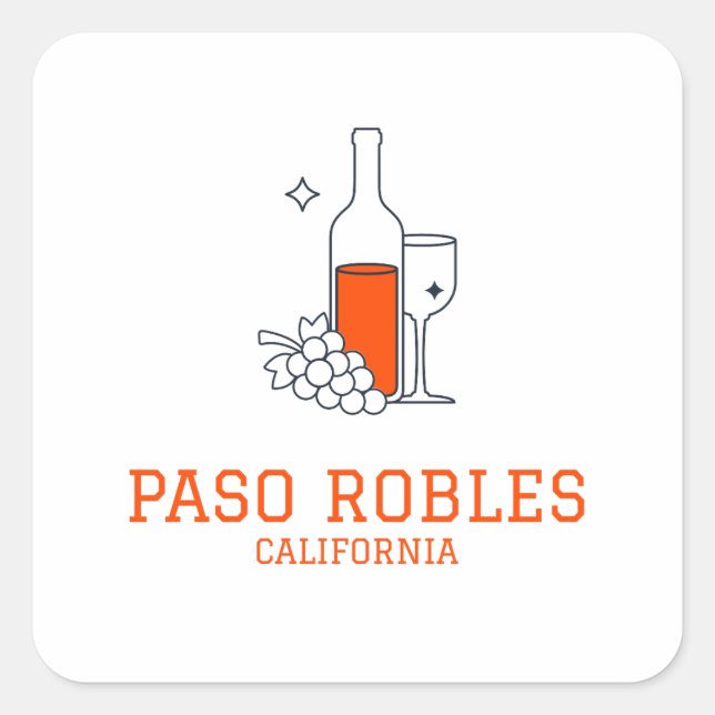 Paso Robles - California Square Sticker (Front)