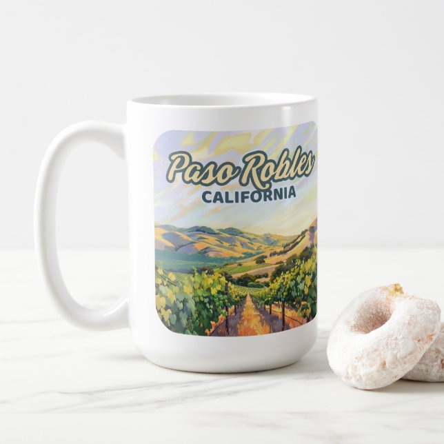 Paso Robles California Vineyard Central Coast Coffee Mug (With Donut)