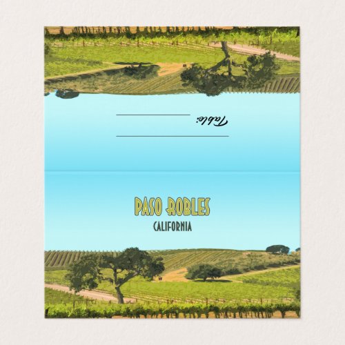 Paso Robles California Vineyards Retro Table Card