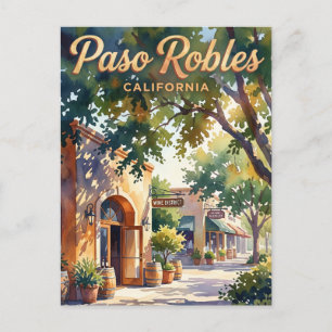 Paso Robles Downtown Wine District California Postcard