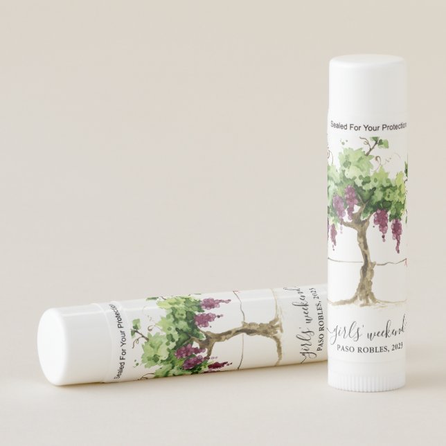 Paso Robles Vineyard Winery Girls’ Weekend Lip Balm (Front)