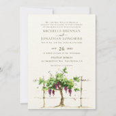 Paso Robles Vineyard Winery Grapevine Wedding Invitation (Front)