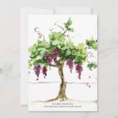 Paso Robles Vineyard Winery Grapevine Wedding Invitation (Back)