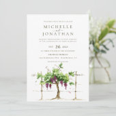 Paso Robles Vineyard Winery Grapevine Wedding Invitation (Standing Front)