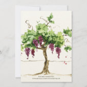 Paso Robles Vineyard Winery Grapevine Wedding Invitation (Back)
