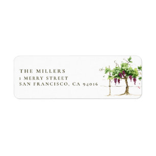 Paso Robles Vineyard Winery Wedding Address Label
