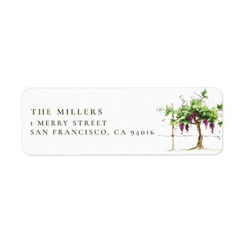 Paso Robles Vineyard Winery Wedding Address Label