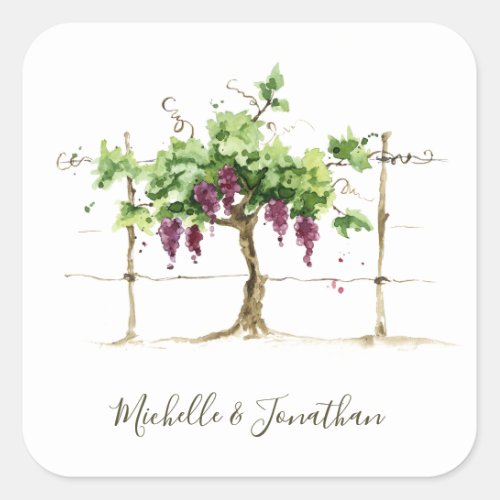 Paso Robles Vineyard Winery Wedding Envelope Seals