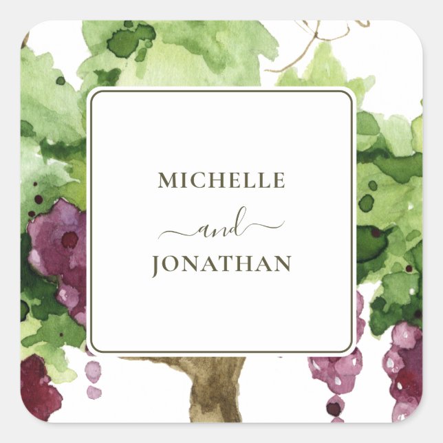 Paso Robles Vineyard Winery Wedding Envelope Seals (Front)