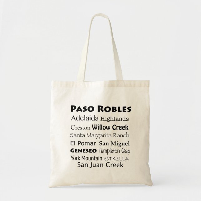 Paso Robles Wine Country Tote Bag (Front)