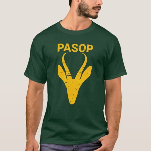Pasop Springbok Warning Sign South Africa Rugby T_Shirt