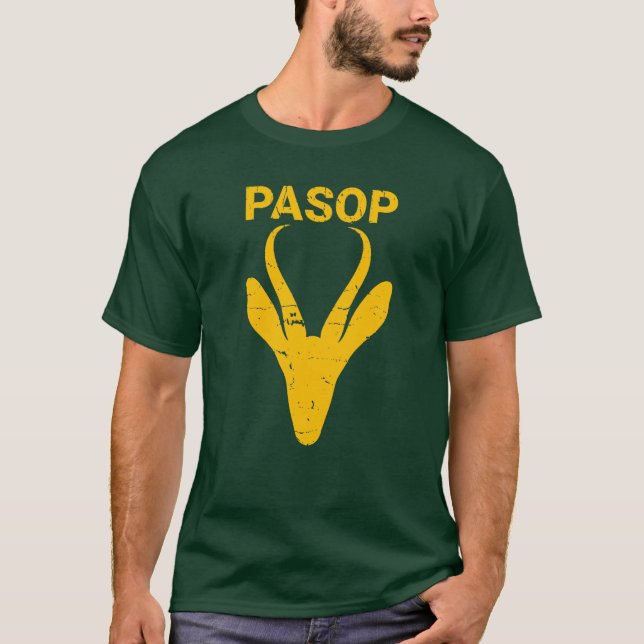 Pasop Springbok Warning Sign South Africa Rugby T-Shirt (Front)