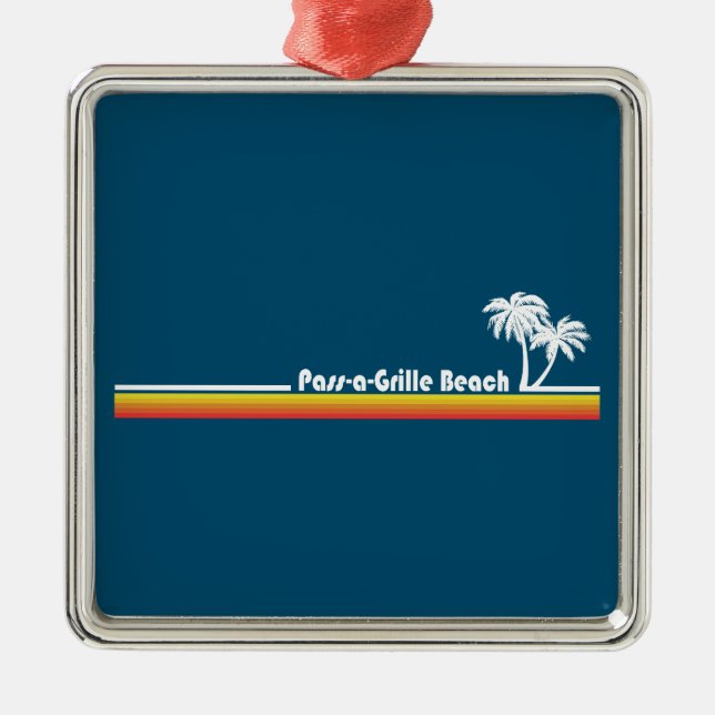 Pass-a-Grille Beach Florida Metal Ornament (Front)