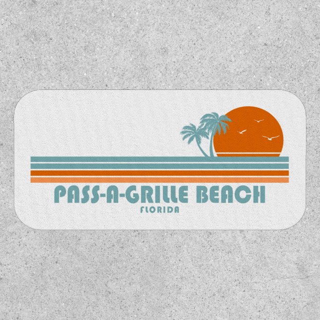 Pass-a-Grille Beach Florida Sun Palm Trees Patch (Front)