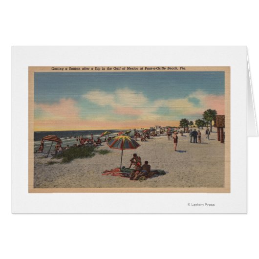 Pass-a-Grille Beach, Florida - Sunbathers on Cards (Front Horizontal)