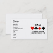 Pass Frequently The Most Difficult Bid (Bridge) Business Card (Front/Back)