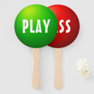 Pass Play Game Decision Paddle Sign Hand Fan