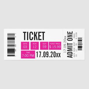 Pass Retro Event Ticket Stub - Custom Date & Gate