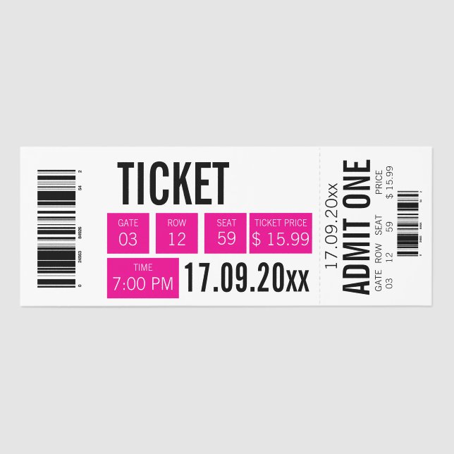 Pass Retro Event Ticket Stub - Custom Date & Gate (Front)