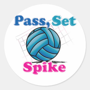 Pass Set Spike Classic Round Sticker