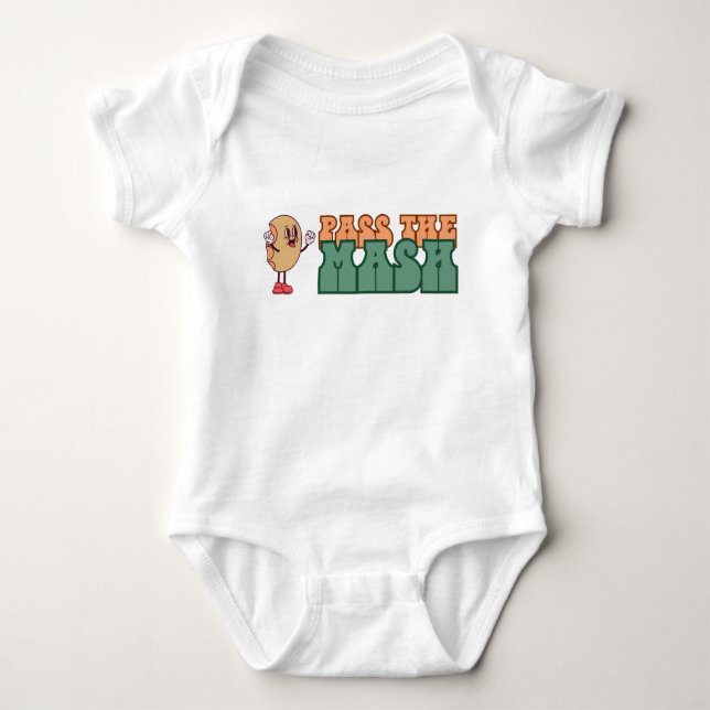 "Pass the Mash" Cheer Potato Baby Bodysuit (Front)