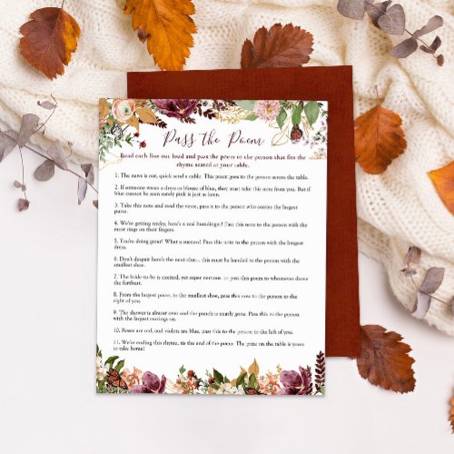 Pass the Poem  Autumn Fall Floral