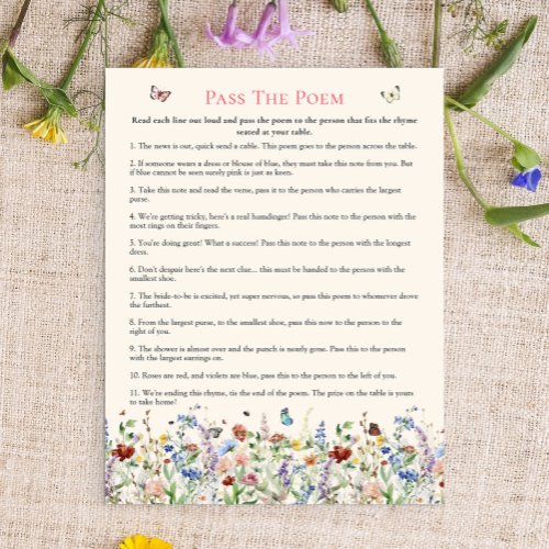 Pass the Poem  Bohemian Wildflower  Butterflies 