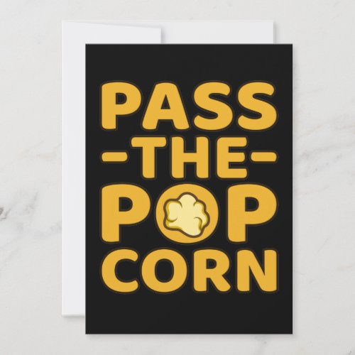Pass The Popcorn Popcorns Food Eater Lover Graphic Thank You Card