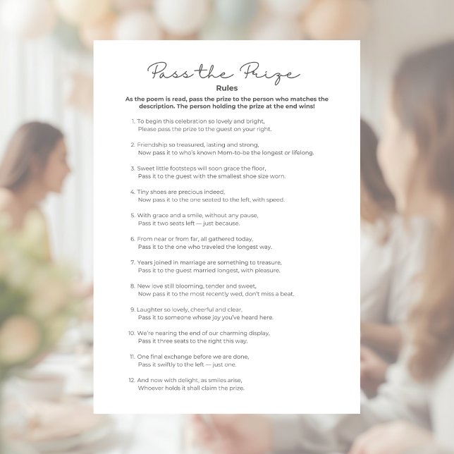 Pass the Prize Baby Shower Game Letterhead (Creator Uploaded)