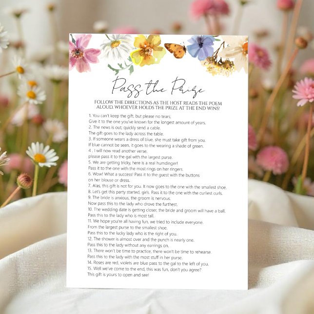 Pass the Prize | Boho Bridal Shower Game card (Creator Uploaded)