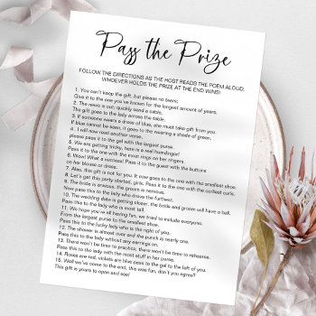 Pass The Prize Bridal Shower Game Invitation by StampsbyMargherita at Zazzle