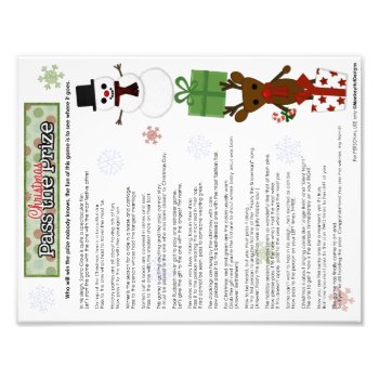 Pass The Prize Christmas Holiday Party Game By Mhd Photo Print by MonkeyHutDesigns at Zazzle