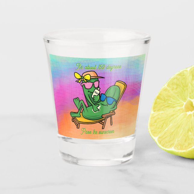 Pass the Sunscreen Shot Glass (Front)