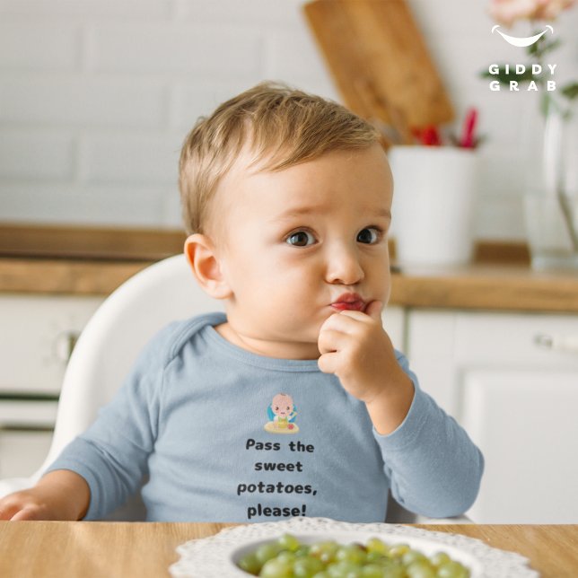 Pass the sweet potatoes please Funny Holiday Baby Bodysuit (Creator Uploaded)