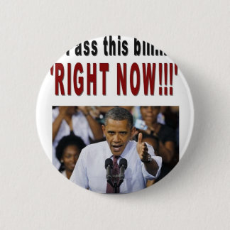 "Pass this bill...'RIGHT NOW!!!' Pinback Button