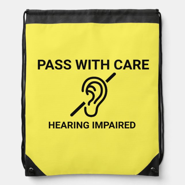 Pass with Care Hearing Impaired Drawstring Bag (Front)