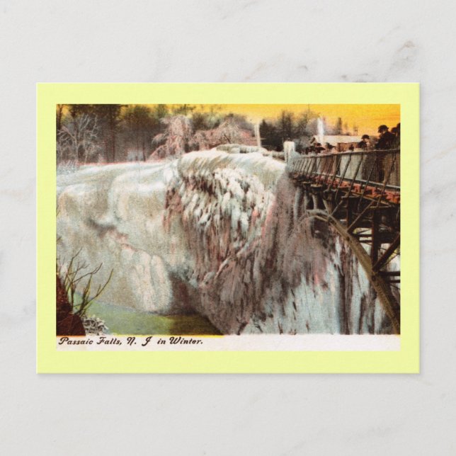 Passaic Falls in Winter, Paterson, NJ Vintage Postcard (Front)