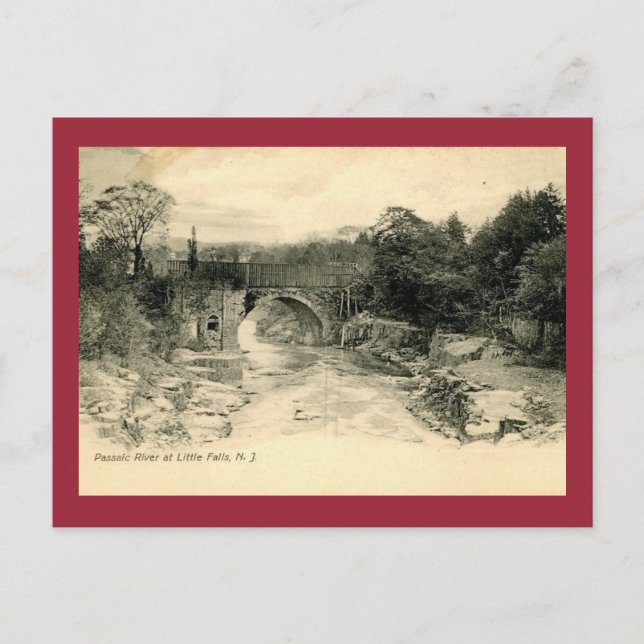 Passaic River, Little Falls NJ Vintage Postcard (Front)
