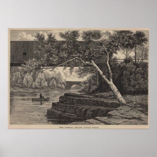 Passaic River Little Falls NJ Vintage Poster