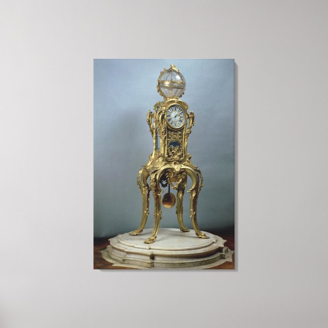 Passament astronomical clock made by Jacques Caffi Canvas Print (Front)
