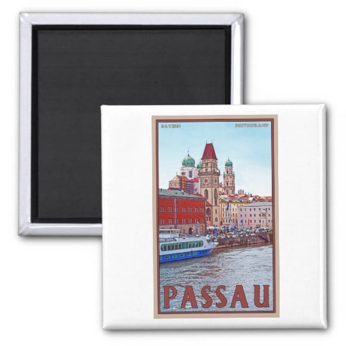 Passau _ Donau Waterfront Magnet