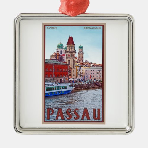 Passau _ Donau Waterfront Metal Ornament