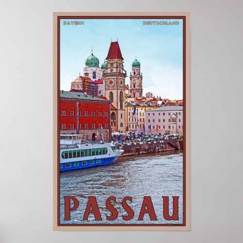 Passau _ Donau Waterfront Poster