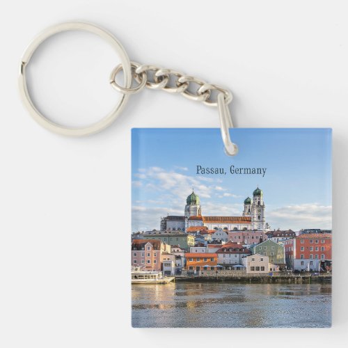 Passau Germany cityscape photograph Keychain