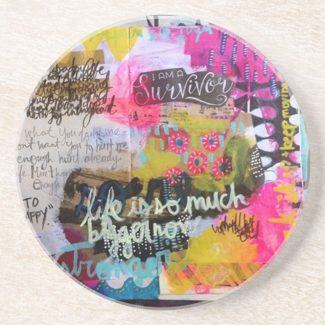 Passe-partout mounting “multicoloured Graffiti " Coaster (Front)
